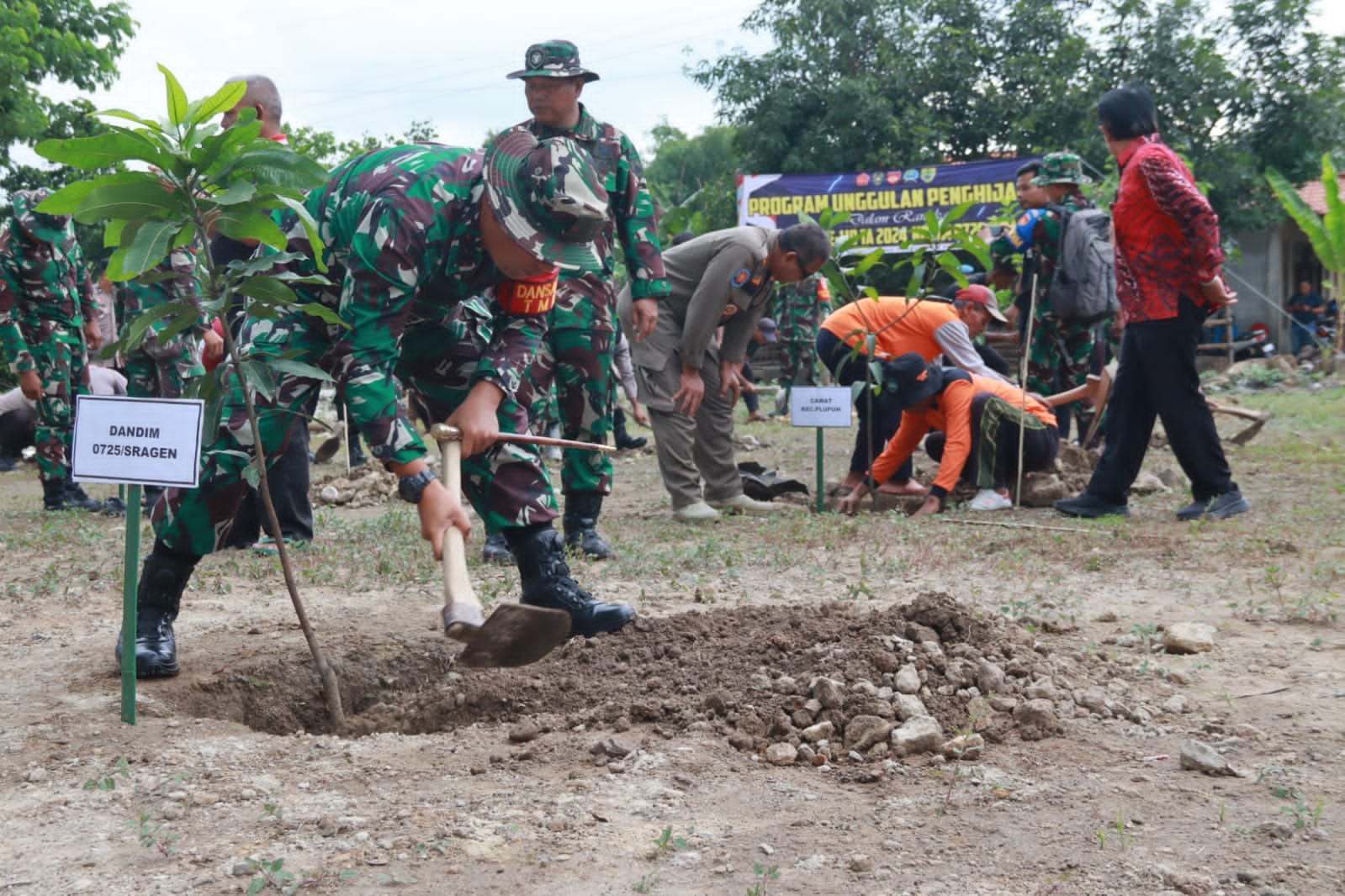 Satgas TMMD Reg-119 tanam 500 pohon buah di gedongan