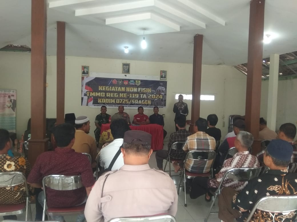 Kegiatan Non Fisik TMMD Reg -119 Berikan Sosialisasi bahaya Narkoba dan bahaya Terorisme