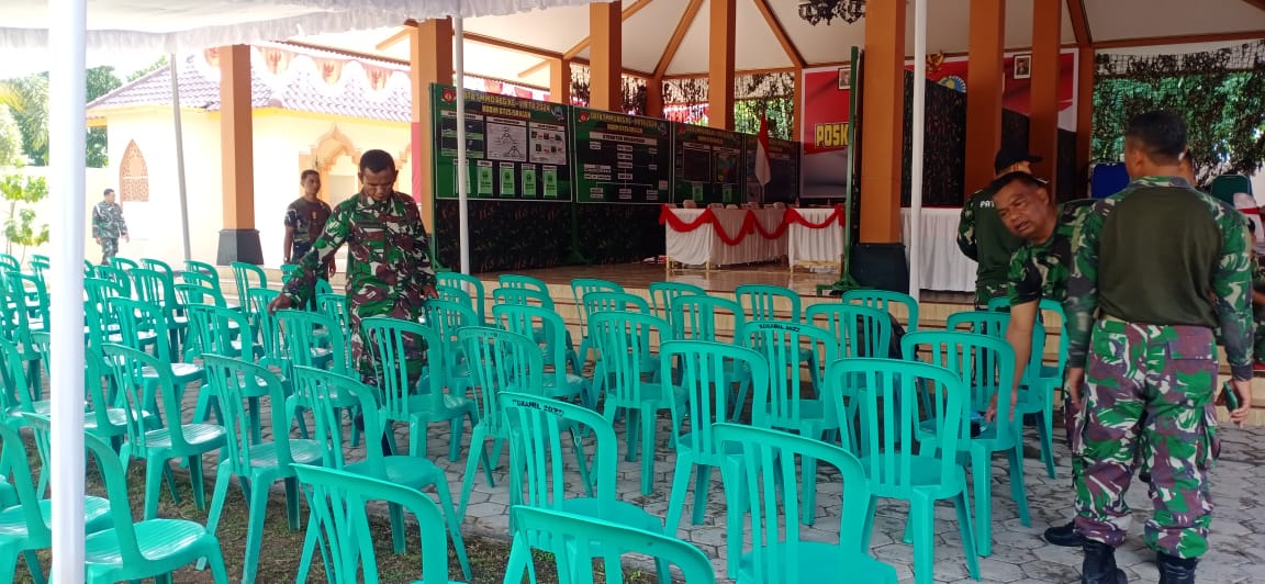 Menjelang kunjungan tim Wasev satgas TMMD Reguler Sragen percantik kotis.