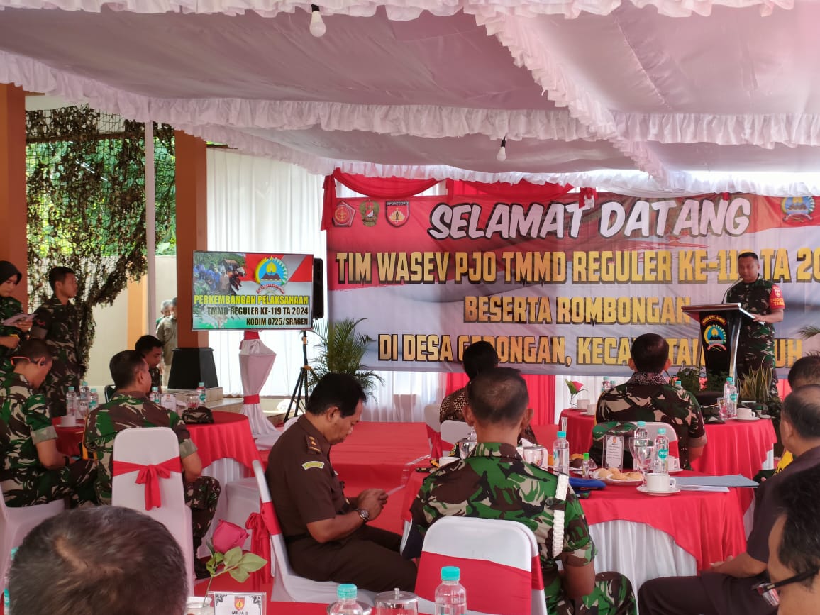 Bupati Sragen Apresiasi Tim wasev TMMD Reg-119 Bupati Sragen Apresiasi Tim wasev TMMD Reg-119