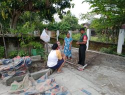 Curah Hujan Cukup Tinggi, Serda Triyanto Minta Masyarakat Jaga Kebersihan Lingkungan