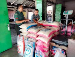 Pastikan Stok Aman Harga Stabil, Babinsa Cek Beras di Sejumlah Kios Beras