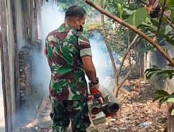 Cegah Penularan Demam Berdarah, Babinsa Bantu Lakukan Fogging