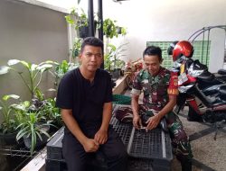 Kerjasama Babinsa Desa Jeruk dan Ketua Karang Taruna