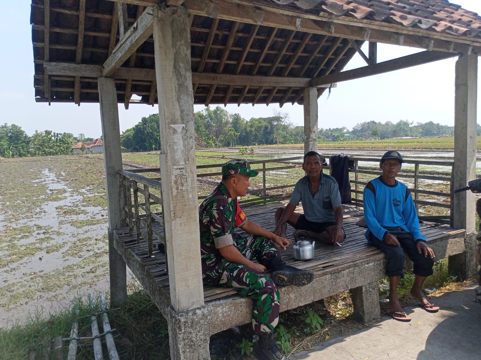 Obrolan Hangat Babinsa Plosokerep dengan Petani