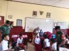 Babinsa Memberikan Rasa Tenang Demi Kelancaran Imunisasi MR dan HPV di SDN I Guworejo