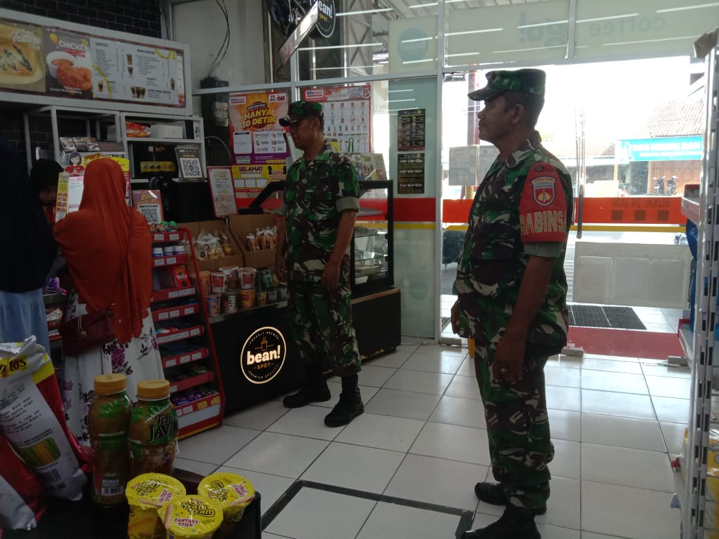 Koramil  Masaran  Tingkatkan Kewaspadaan, Lakukan Pemantauan Wilayah Secara Berkala