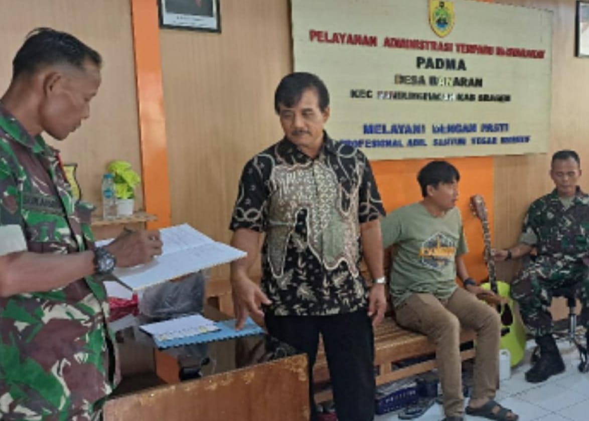Disambut Hangat, Anjangsana Babinsa Ke Kantor Desa