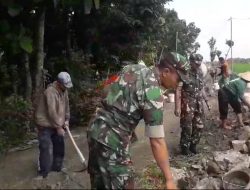 Babinsa Gotong Royong, Talud Irigasi Sawah Kokoh Untuk Kelancaran Pengairan