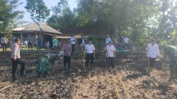 Danramil dan Anggota Gotong Royong Tanam Jagung di Lahan Perhutani Sosial