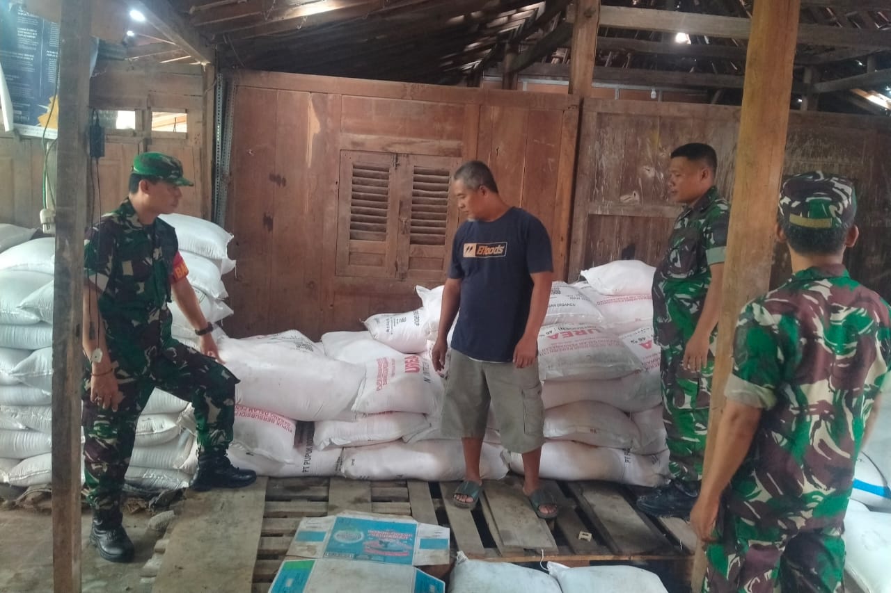 Datangi Distributor Babinsa Cek Ketersediaan Pupuk