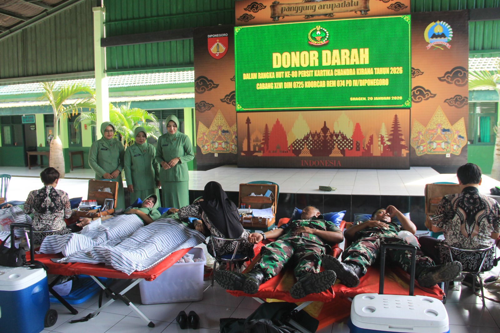 Peringati HUT Ke -80, Persit Kodim Sragen Tebar Cinta Melalui Donor Darah
