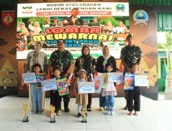 Kodim 0725/Sragen bersama Yayasan Kartika Jaya gelar lomba mewarnai