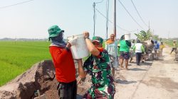 Babinsa Turut Serta Pengecoran Jalan, Kepedulian untuk Kepentingan Bersama