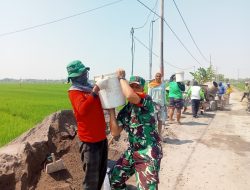 Babinsa Turut Serta Pengecoran Jalan, Kepedulian untuk Kepentingan Bersama