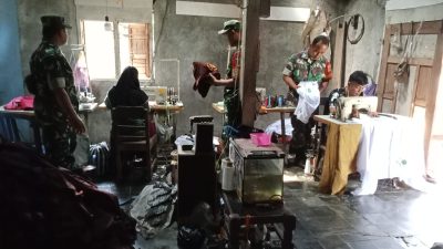 Babinsa Kunjungi UMKM Konveksi Seragam Sekolah, Ini Pesannya