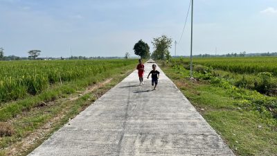 Adu Balap lari dijalan Baru di TMMD Reg ke-128 Kodim 0725/Sragen