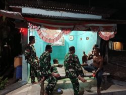 Pererat Silaturahmi, Satgas TMMD Reg 128 Kodim Sragen Ikut Ronda Malam Bersama Warga