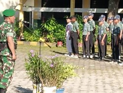 Danramil Pimpin Upacara Hardiknas di SMPN 2 Sumberlawang, Sampaikan Pesan Disiplin dan Semangat Belajar