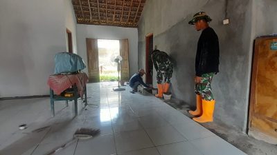 Dari Tanah ke Keramik, RTLH TMMD Reg 128 Kodim 0725/Sragen Ubah Rumah Warga Jadi Lebih Nyaman