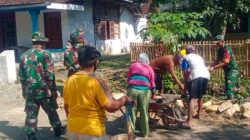 Rawat Tradisi Gotong Royong, TNI dan Warga Bahu-Membahu Bangun Talud Penahan Tanah Rawat Tradisi Gotong Royong, TNI dan Warga Bahu-Membahu Bangun Talud Penahan Tanah