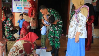 TMMD Reguler 128 Kodim Sragen Kembali Sasar Kesehatan Balita Melalui Pelayanan Posyandu di Desa Guworejo