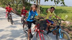 Wajah Ceria Anak-Anak Desa Puro Jalan Baru TMMD Reg 128 Kodim Sragen Jadi Arena Bermain dan Olahraga Favorit