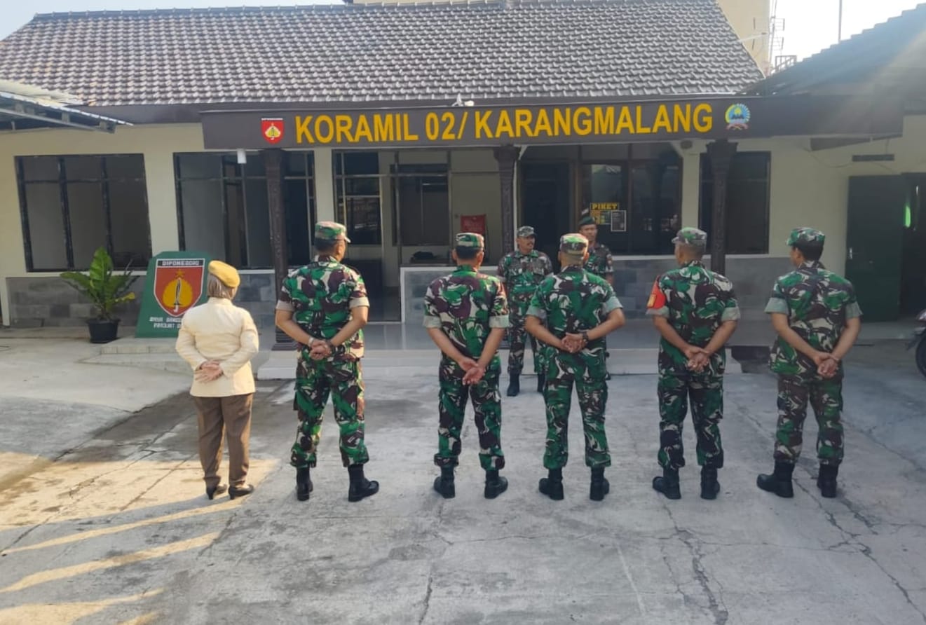 Awali Tugas dengan Disiplin, Bati Tuud Koramil Karangmalang Ingatkan Prajurit Jangan Lengah
