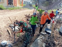 Babinsa dan Warga Jurangjero Bergotong Royong Bangun Talud, Perkuat Akses Jalan Desa