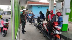 Patroli Pagi Koramil Ngrampal, Babinsa Pastikan SPBU hingga Perbankan Aman
