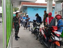 Patroli Pagi Koramil Ngrampal, Babinsa Pastikan SPBU hingga Perbankan Aman