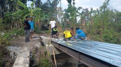 Rangka Baja Mulai Terpasang, Jembatan Kali Bunder Makin Berbentuk