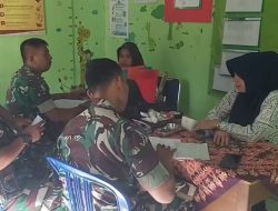 Babinsa Tanggan Bersinergi dengan Bidan Desa, Pantau Anak Stunting